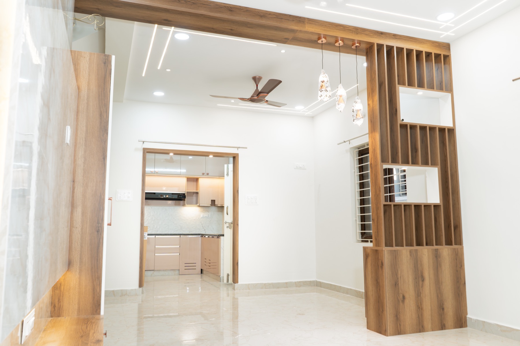 Living Room with Arch Partition
